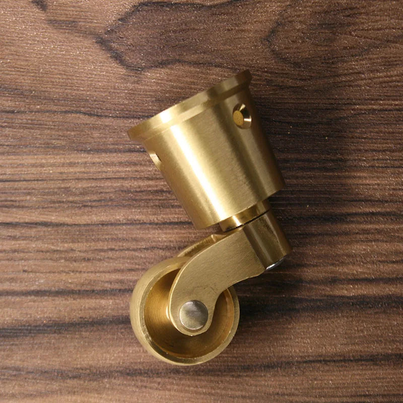 1.5-Inch Brass Furniture Casters – Gold Retro Round Cup Wheels for Cabinets, Tables, and Shelves