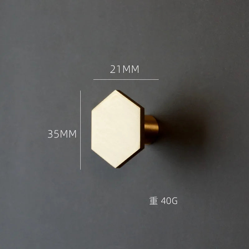 1 Piece - Mini Hexagon Gold Drawer Knob – Luxury Zinc Alloy Single Hole Handle for Cabinets and Doors